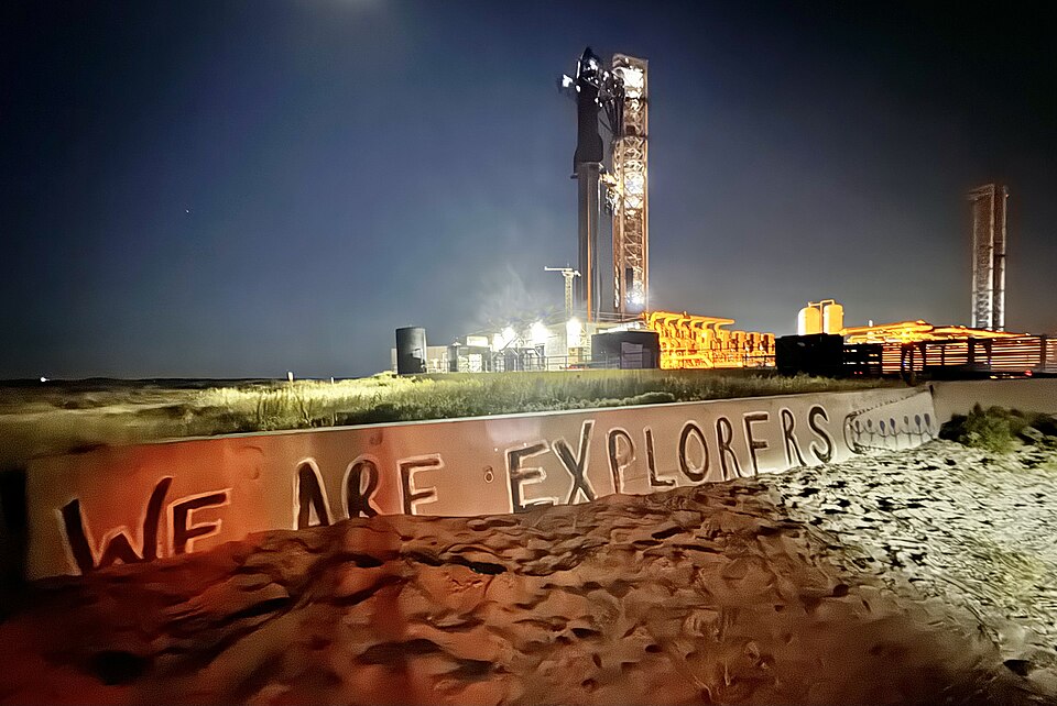 Starship sulla rampa di lancio